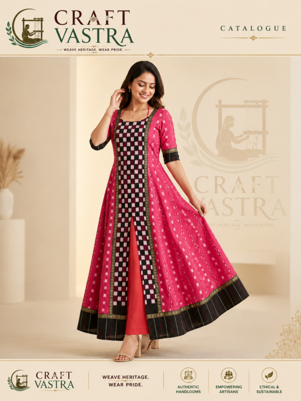 Premium Handloom Inspired Anarkali Kurta Set