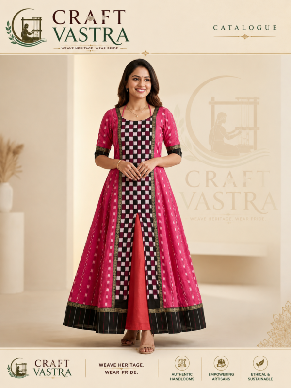 Premium Handloom Inspired Anarkali Kurta Set