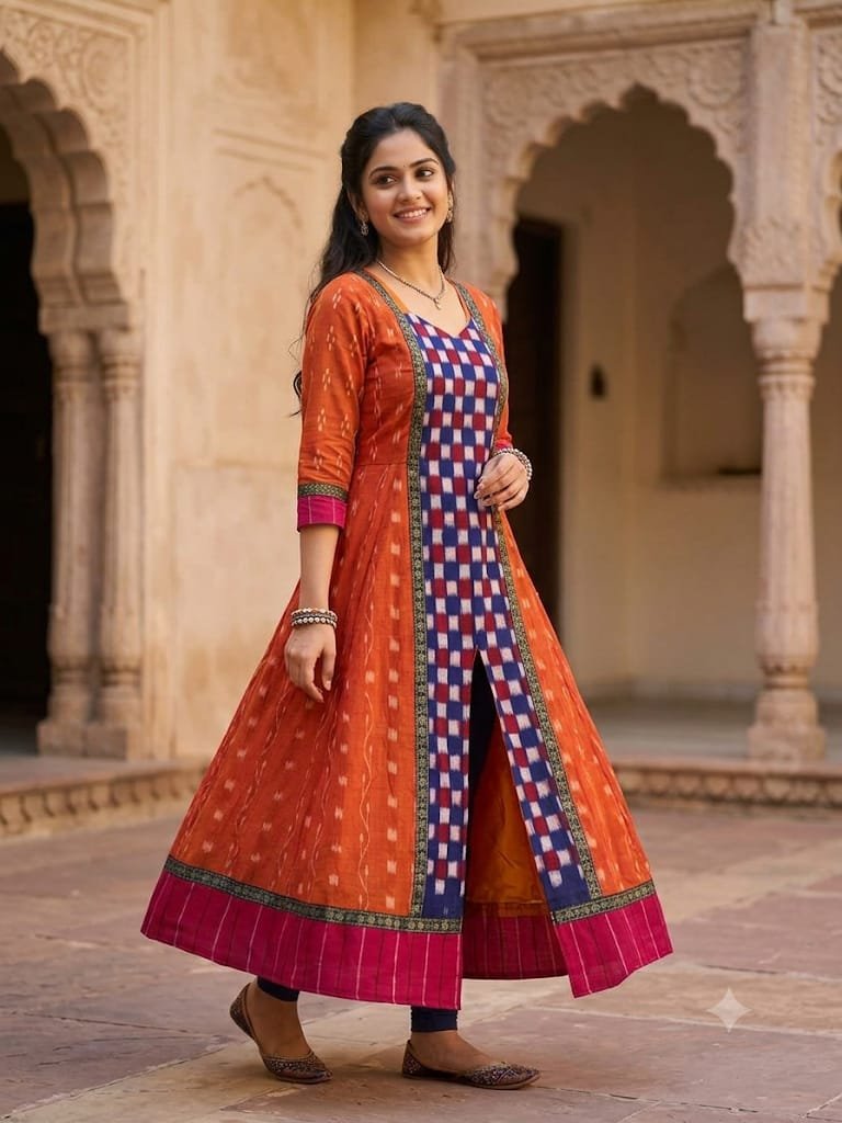 Premium Handloom Inspired Anarkali Kurta Set